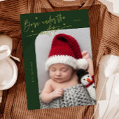 Né Sous Le Faire-part de naissance Vert Mistletoe