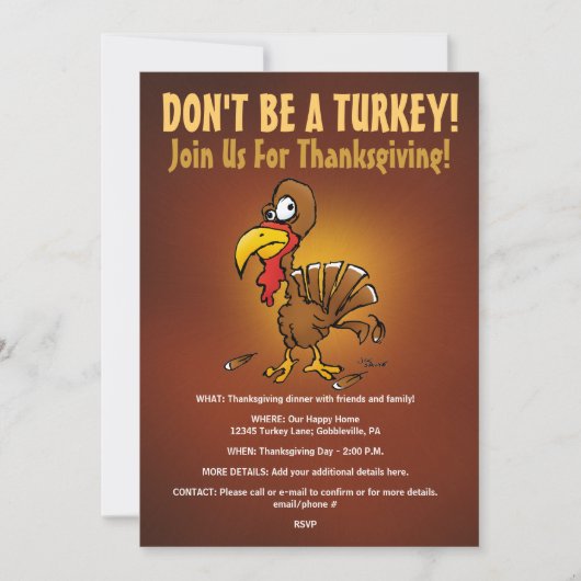 Ne soyez pas une invitation drôle de thanksgiving (Devant)