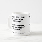 Ne Suivez Pas Ou Ne Dirigez Pas Tasse Drôle De Voy (Devant gauche)