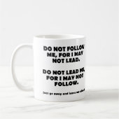 Ne Suivez Pas Ou Ne Dirigez Pas Tasse Drôle De Voy (Gauche)