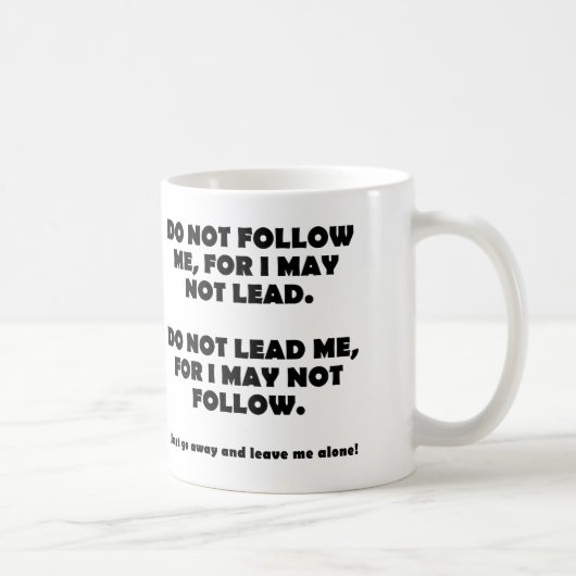 Ne Suivez Pas Ou Ne Dirigez Pas Tasse Drôle De Voy (Droite)