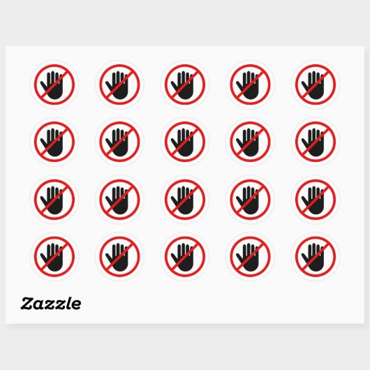 Ne touchez pas les autocollants avec un signe inte (Feuille)