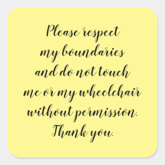 Ne Touchez pas Sticker en fauteuil roulant