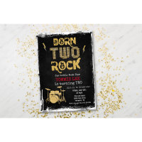 Né TWO Rock Star 2e Invitation anniversaire