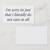 ne vous inquiétez pas le carte de visite (Devant / Derrière)