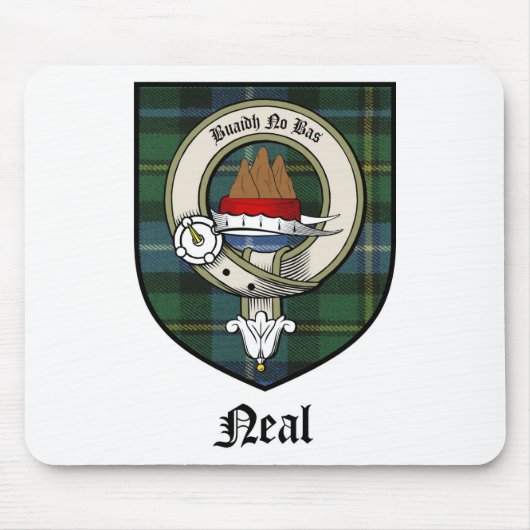 Neal Clan Crest Badge Tartan Muismat (Voorkant)
