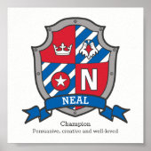 Neal nom de garçon signifiant affiche de bouclier  (Devant)