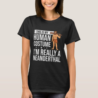 Neanderthaler Caveman Woman Skull Gift T-shirt