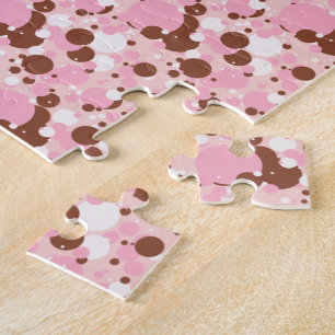 Neapolitaan Stippen 01-Lt roze-JIGSAW PUZZLE Legpuzzel