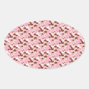 Neapolitaan Stippen 01-Lt roze-OVAL STICKERS