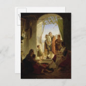 Neapolitan bagpipe player in wintry Rome, 1833 Briefkaart (Voorkant / Achterkant)