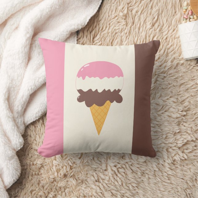 Neapolitan Ice Cream Cone Kussen (Deken)