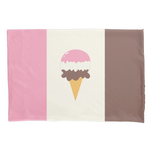 Neapolitan Ice Cream Cone Kussensloop (Voorkant)