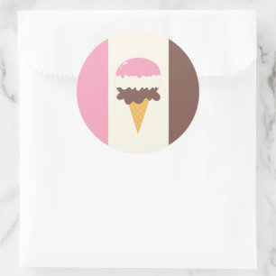 Neapolitan Ice Cream Cone Ronde Sticker