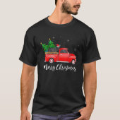 Neapolitan Mastiff Dog Riding Red Truck Kerstmis T-shirt (Voorkant)