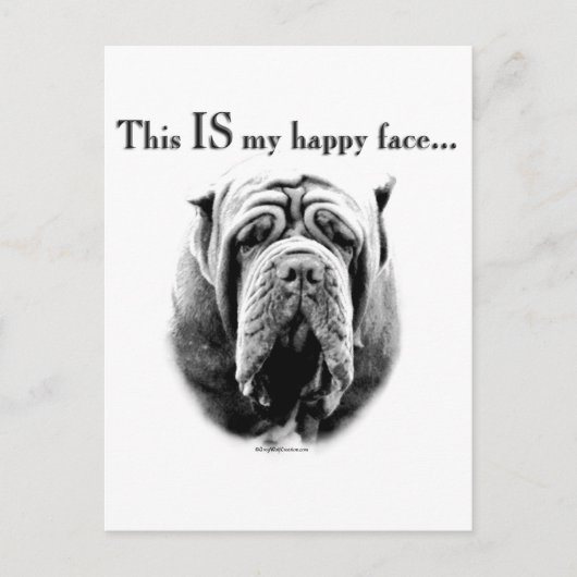 Neapolitan Mastiff Happy Face Briefkaart (Voorkant)