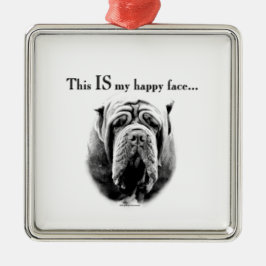 Neapolitan Mastiff Happy Face Metalen Ornament