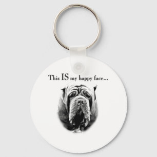 Neapolitan Mastiff Happy Face Sleutelhanger