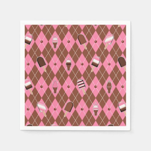 Neapolitan Stickers Argyle-PAPER PARTY NAPKINS Servetten (Voorkant)