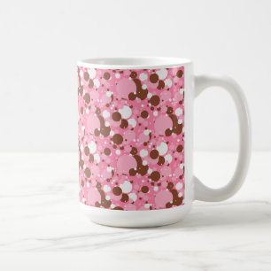Neapolitan Stippen 02 Roze, donkergrijs-15oz COFFE Koffiemok