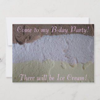 Neapolitan "Will be Ice Cream" Bday Party nodigt u Kaart