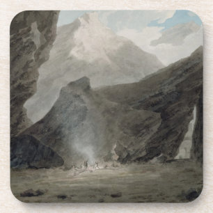 Near Chiavenna in de Grisons, c.1779 (m/c, zwart) Onderzetter