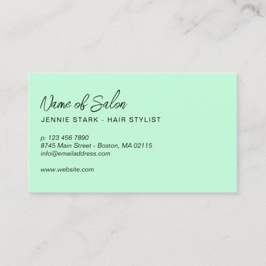 Neat Arrow Black Mint Minimal Next Appointing Afsprakenkaartje (Achterkant)