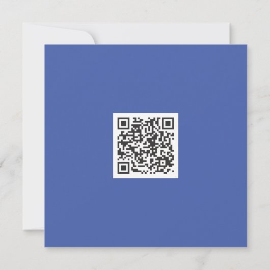 Neat Blue Monochrome moderne Vibe QR-code Kaart (Achterkant)