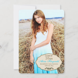 Neat Little Bow Photo Afstuderen Invitation Kaart