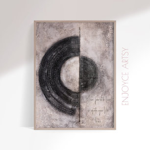 Neatral aardse abstracte wabi sabi japandi kunst a poster