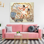 Nebamun jaagt in de marsharia met zijn vrouw canvas afdruk (Insitu (Woonkamer))