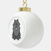 Nebelung Cat Cartoon Keramische Bal Ornament (Rechts)