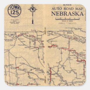 Nebraska 2 vierkante sticker