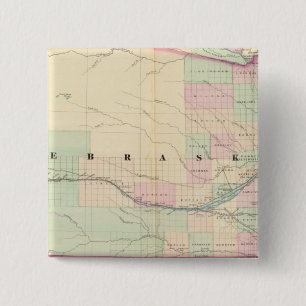 Nebraska 6 vierkante button 5,1 cm