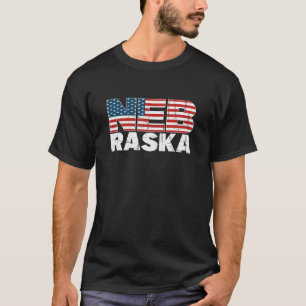 Nebraska Amerikaanse vlag Patriottisch Midden-West T-shirt