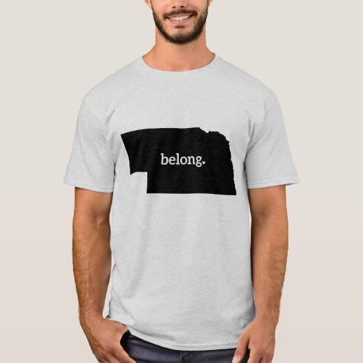 Nebraska Belong State Map T-shirt (Voorkant)