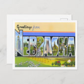 Nebraska  Big Letters Briefkaart (Voorkant / Achterkant)