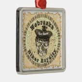 Nebraska Biker  Metalen Ornament (Rechts)