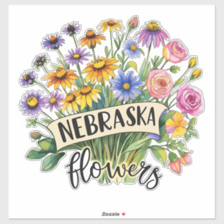 Nebraska Bloemen - Nebraska Wilde Bloemen Bloeien Sticker
