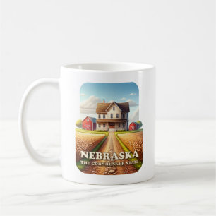 Nebraska Boerderij Huis en Tarwevelden Koffiemok