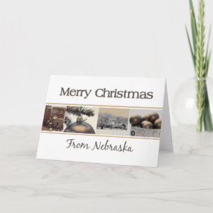 Nebraska Christmas-Kaart, specifieke staat Feestdagen Kaart