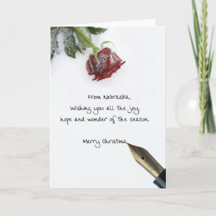 Nebraska Christmas-Kaart, specifieke staat Feestdagen Kaart
