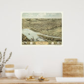 Nebraska City, NE Panoramic Map - 1868 Poster (Keuken)