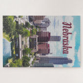 Nebraska City Skyline Omaha Legpuzzel (Horizontaal)