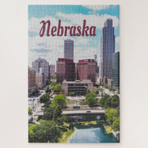 Nebraska City Skyline Omaha Legpuzzel