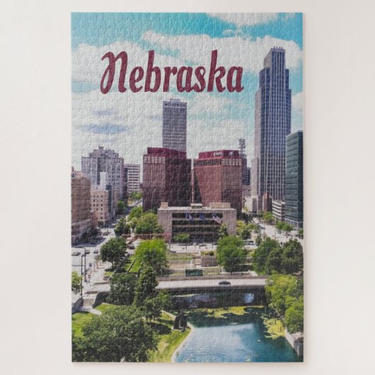 Nebraska City Skyline Omaha Legpuzzel (Verticaal)
