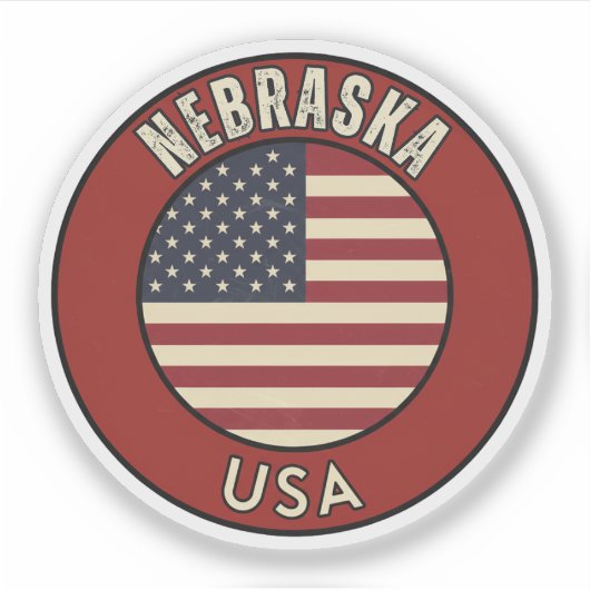 Nebraska Cornhusker State Cadeau Sticker (Voorkant)