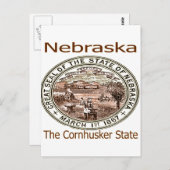 Nebraska Cornhusker State Seal Briefkaart (Voorkant / Achterkant)