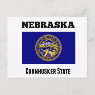 Nebraska, Cornhusker State, Vlag Briefkaart