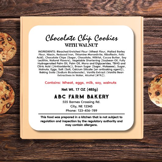 NEBRASKA Cottage Étiquette du droit alimentaire